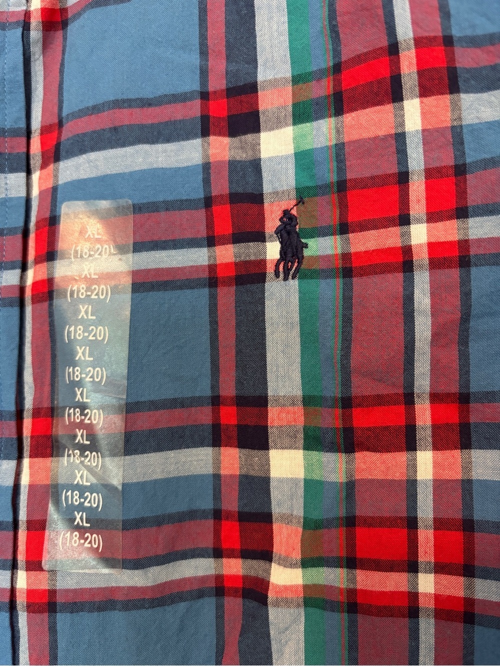 Ralph Lauren Boys Button Down Size XL Short Sleeve Plaid Preppy Nautical Soft - Picture 4 of 9